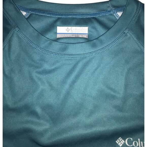 Columbia Youth Long-Sleeve Gradient Blue PFG Omni-Shade Fishing Shirt Size XL Li - Picture 7 of 10